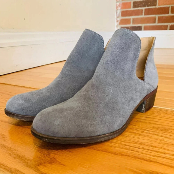 LUCKY BRAND SUEDE SHOES BOOTIES HEEL Size 7.5 37.5 M EXCELLENT - Picture 6 of 14